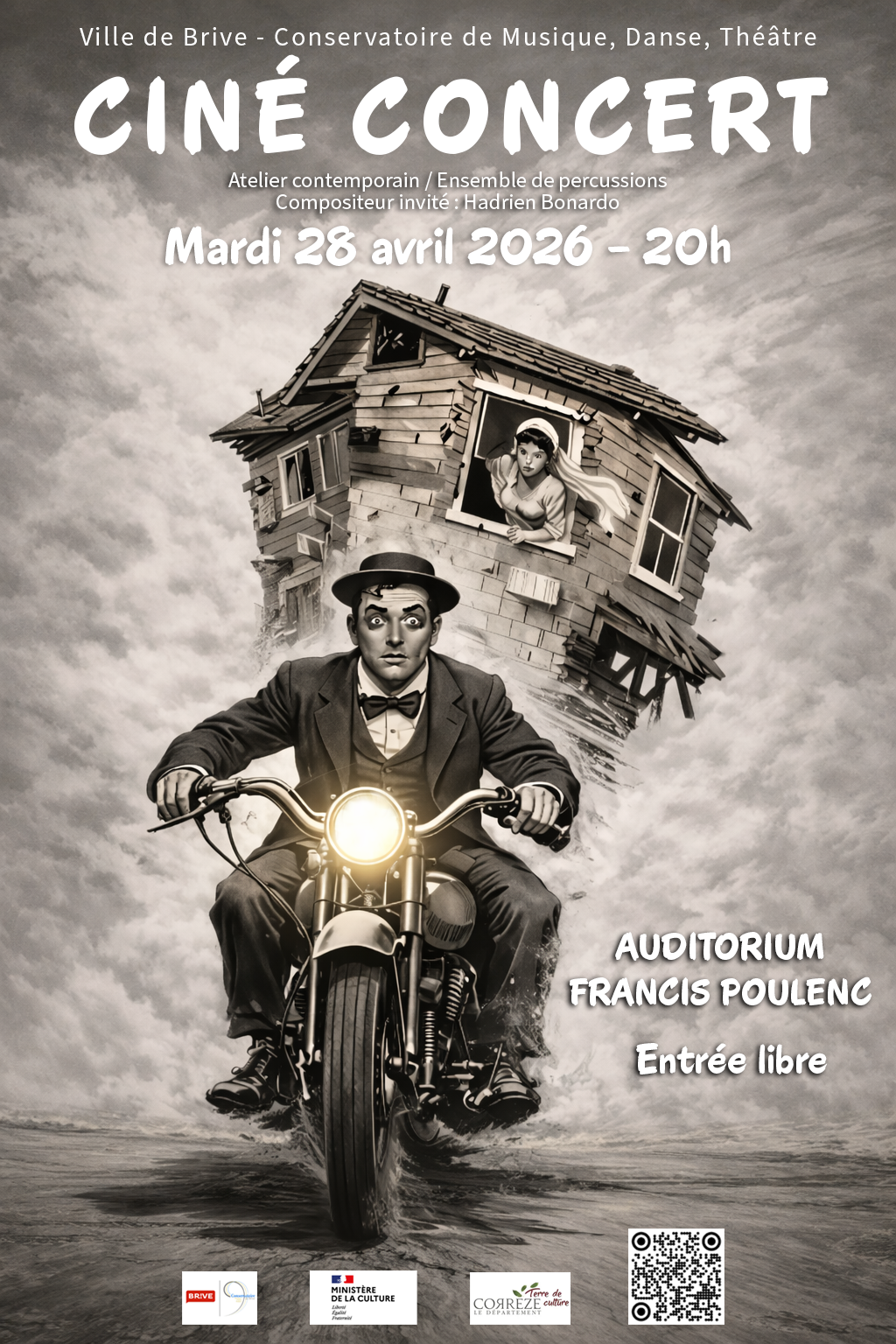 Buster keaton en moto pour le film One week