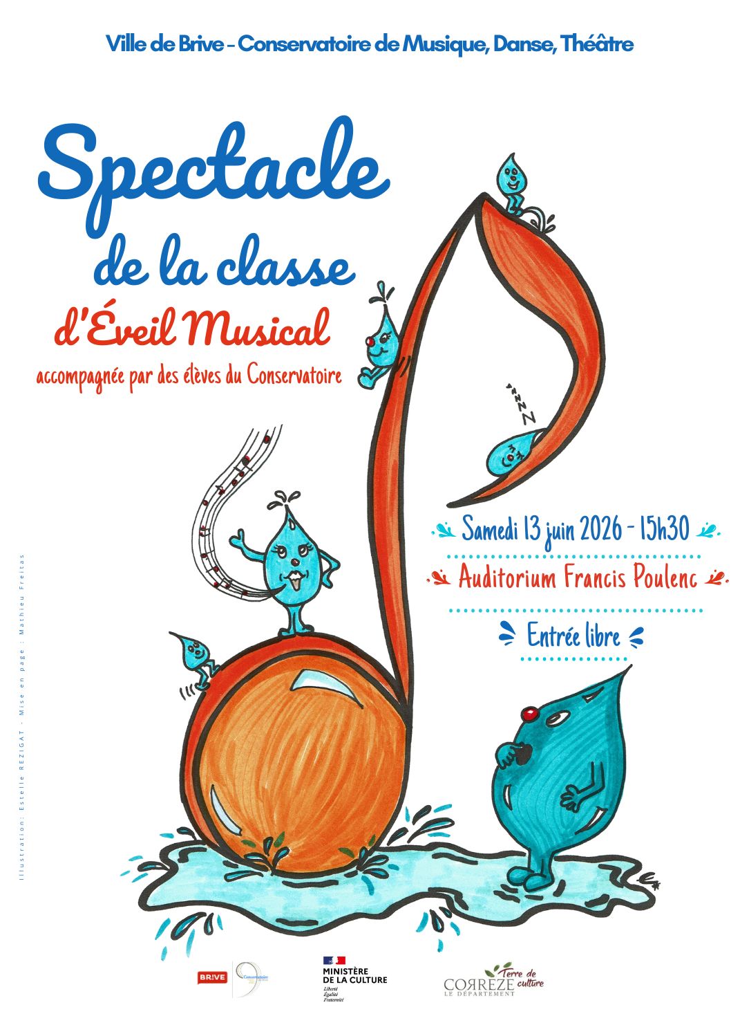 oignon en note de musique avec des personnages en forme de goutte d'eau