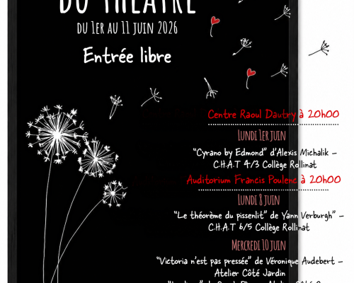 Semaines du théâtre - Pissenlit au vent avec des coeurs rouge