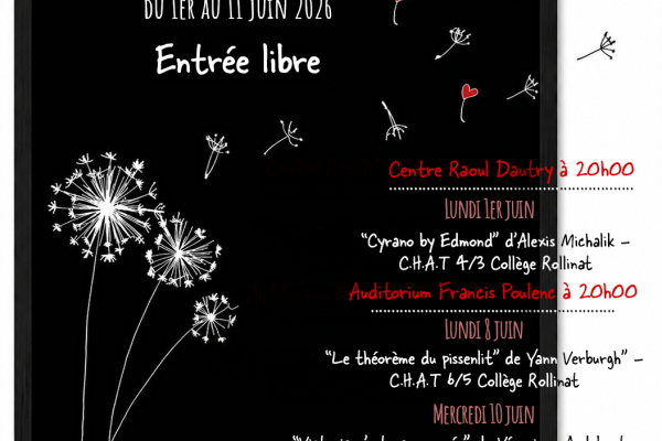 Semaines du théâtre - Pissenlit au vent avec des coeurs rouge